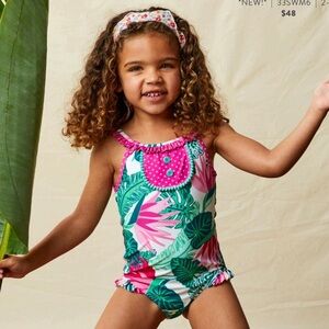 Matilda Jane girls size 6 Swimsuit with Floral Accents
